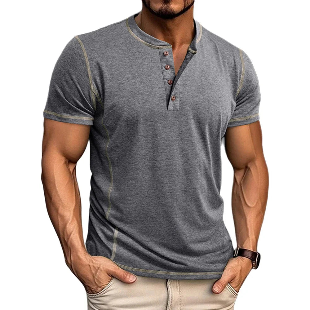 Bardwell - Playera Henley de tacto suave