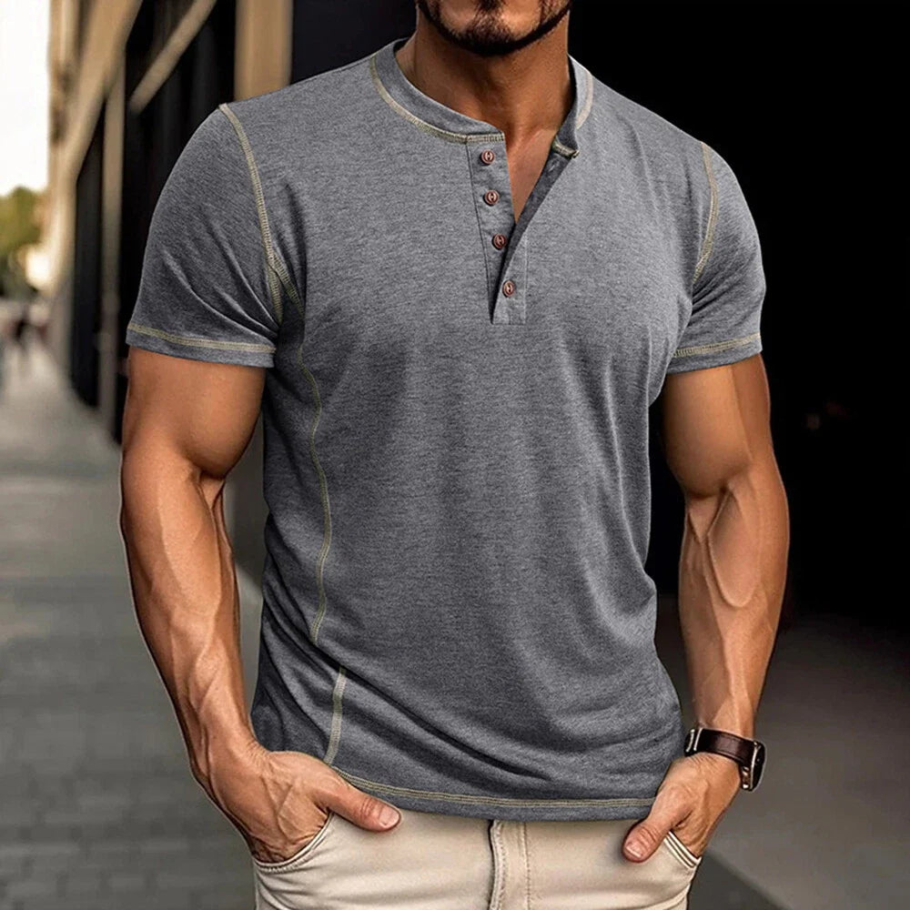 Bardwell - Playera Henley de tacto suave