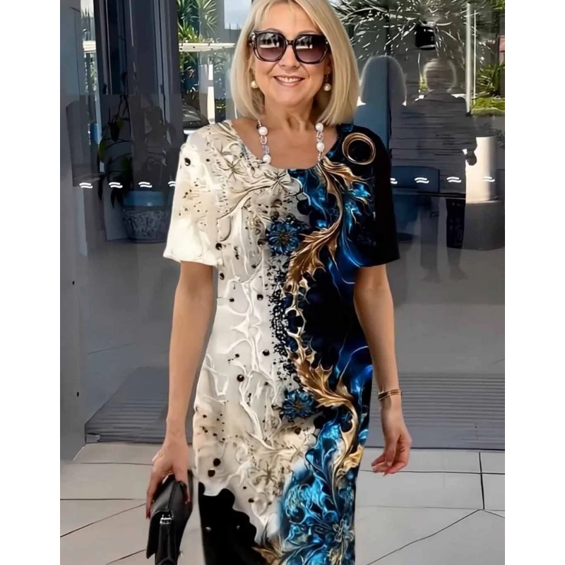 Greya - Vestido corte A veraniego de tacto suave y estampado floral