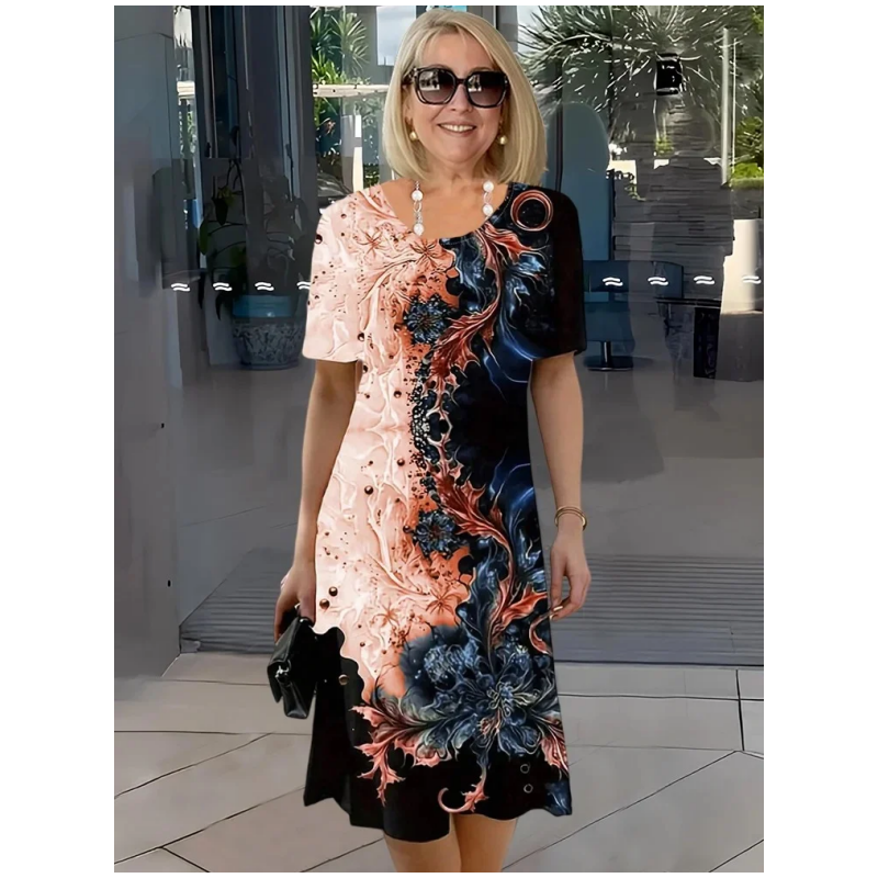 Greya - Vestido corte A veraniego de tacto suave y estampado floral