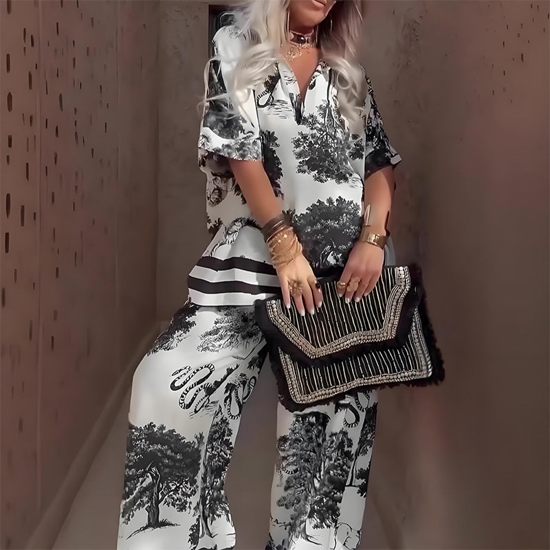 Adley - Enterizo floral de pierna ancha