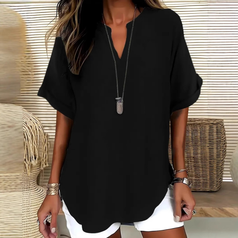 Laurel - Blusa vaporosa con escote en V