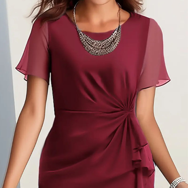 Arletta - Vestido con cintura fruncida y suave al tacto