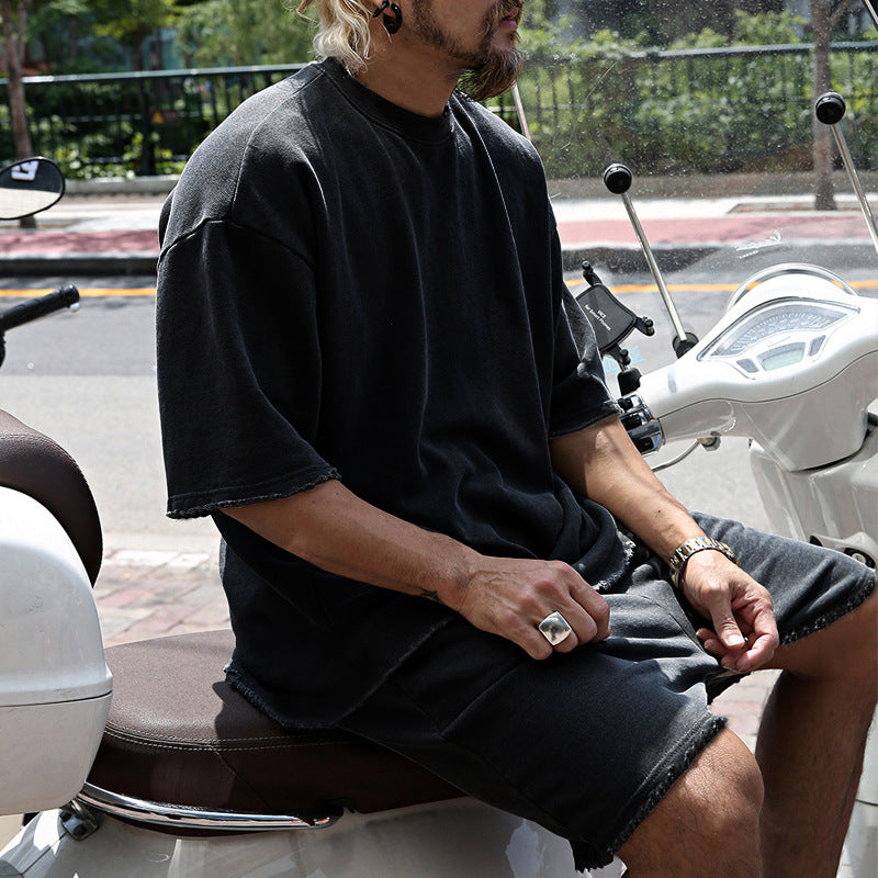 Eamon - Conjunto oversize de camiseta y shorts