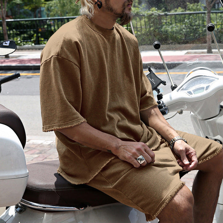 Eamon - Conjunto oversize de camiseta y shorts