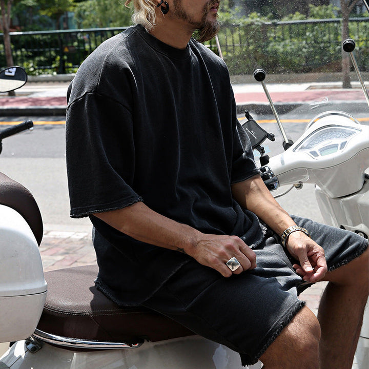 Eamon - Conjunto oversize de camiseta y shorts