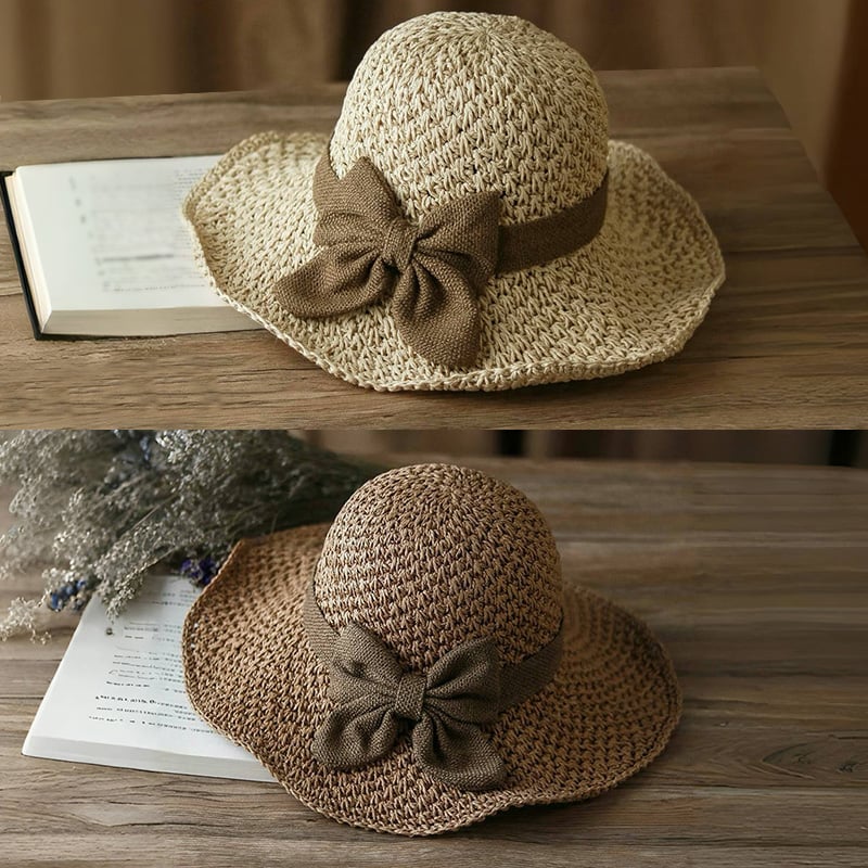 Coralie - Sombrero artesanal para el sol con lazo