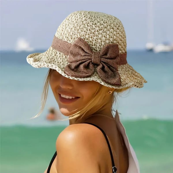 Coralie - Sombrero artesanal para el sol con lazo