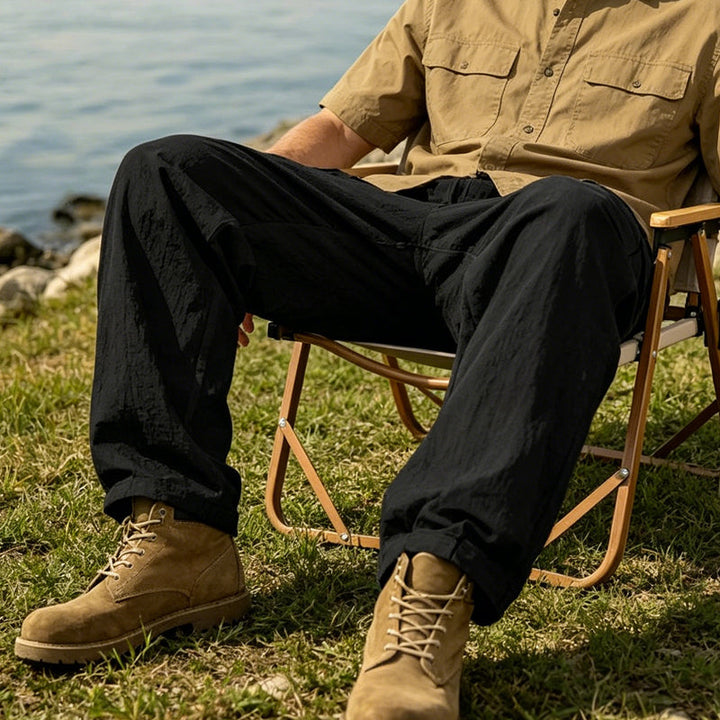 Donovan - Pantalones cargo de lino transpirables