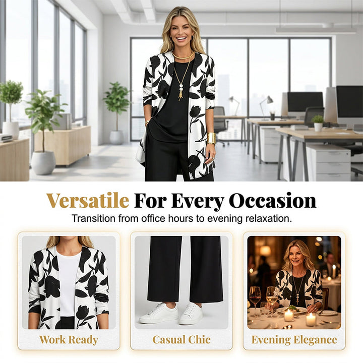 Ursula - Conjunto floral de 3 piezas de tacto suave
