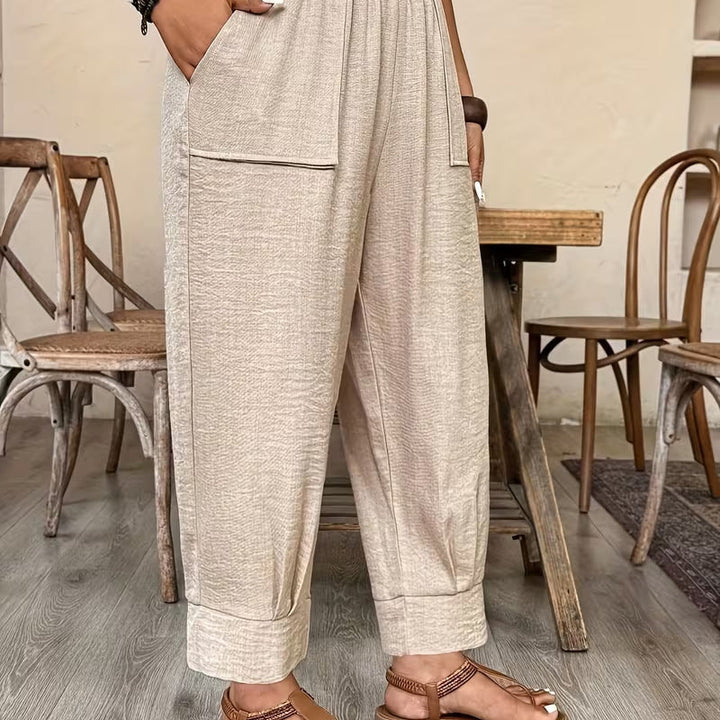 Perdita - Pantalones de pierna ancha de tacto suave