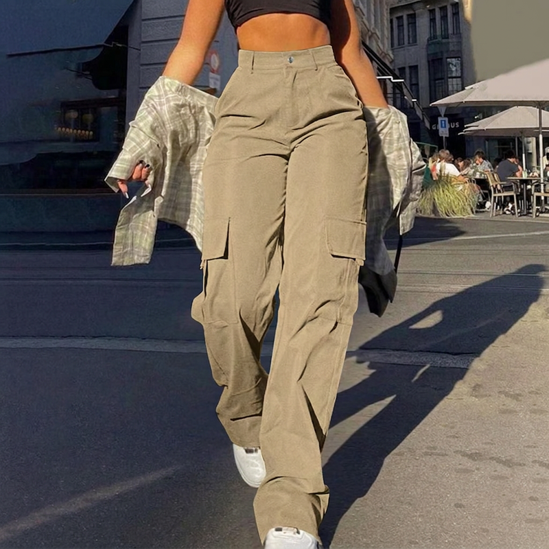 Liana - Pantalón cargo de tacto suave