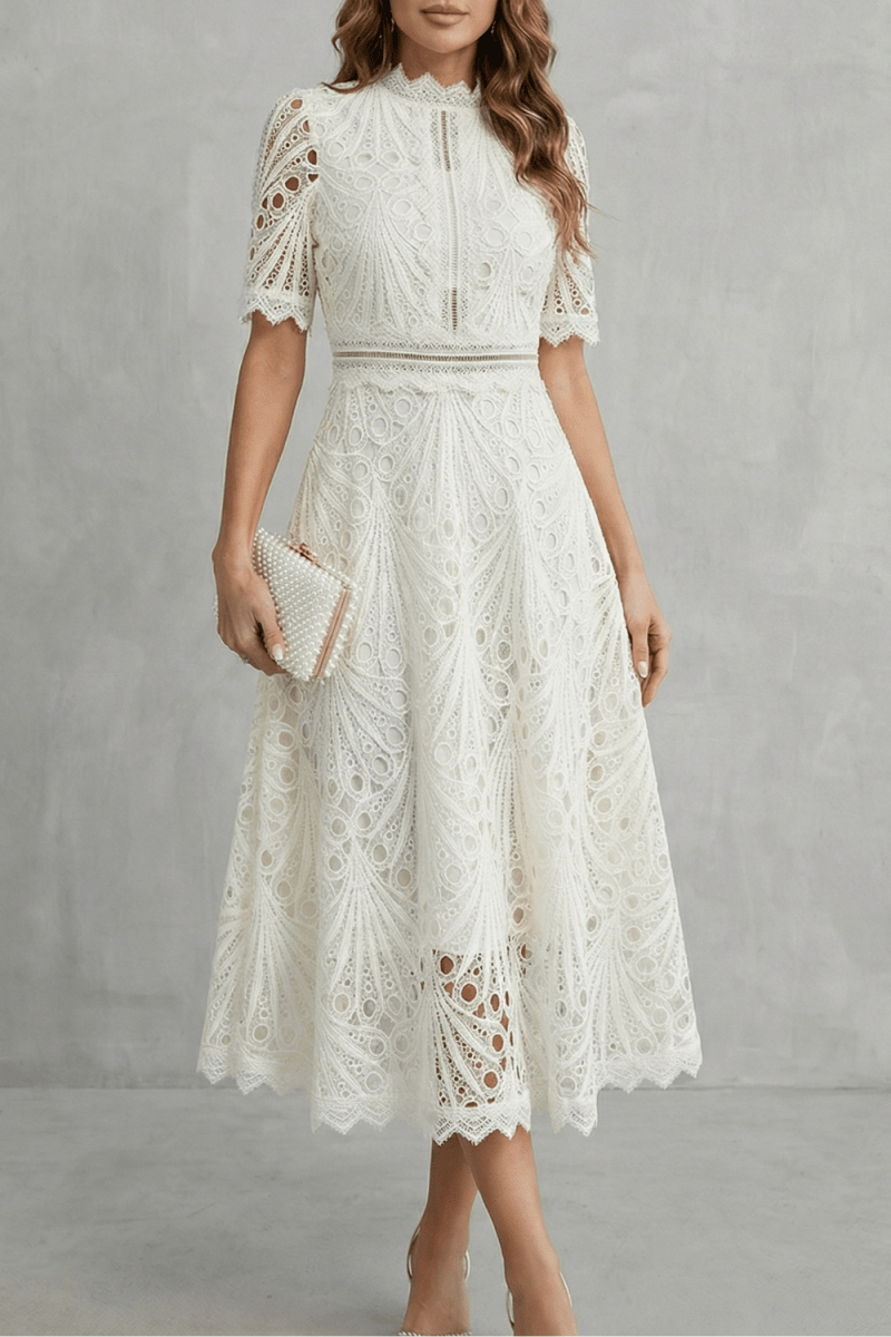 Amaline - Vestido midi de corte A delicado