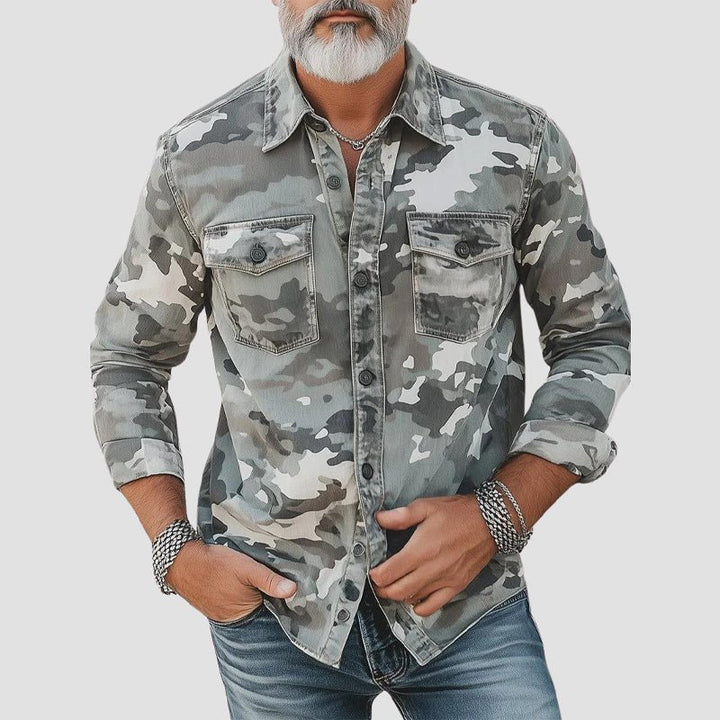 Cassiel - Camisa de camuflaje suave al tacto