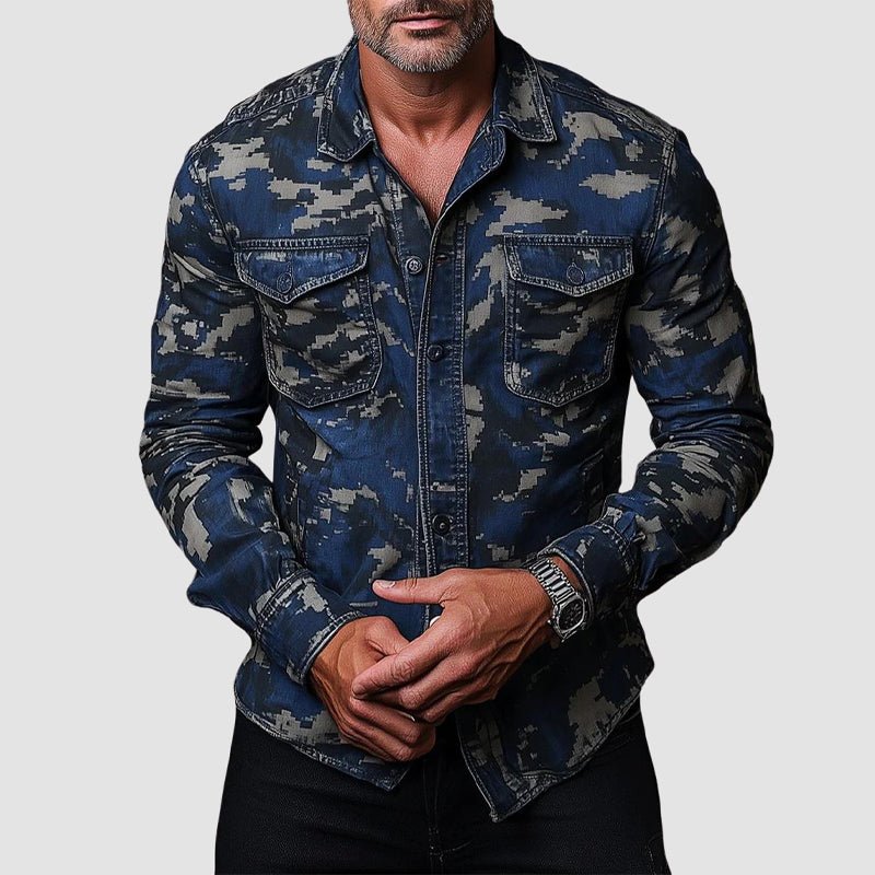 Cassiel - Camisa de camuflaje suave al tacto