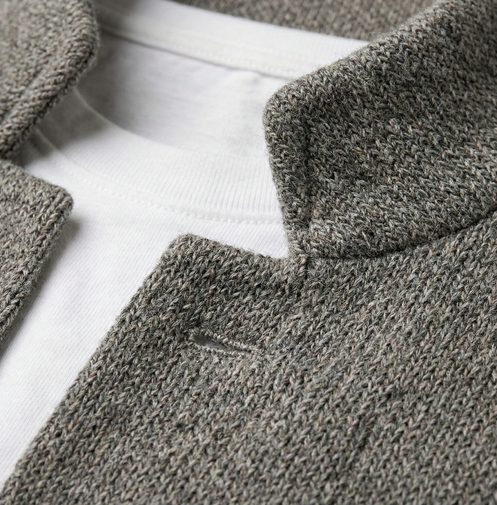 Eldhaven - Blazer texturizado de cuello mandarín