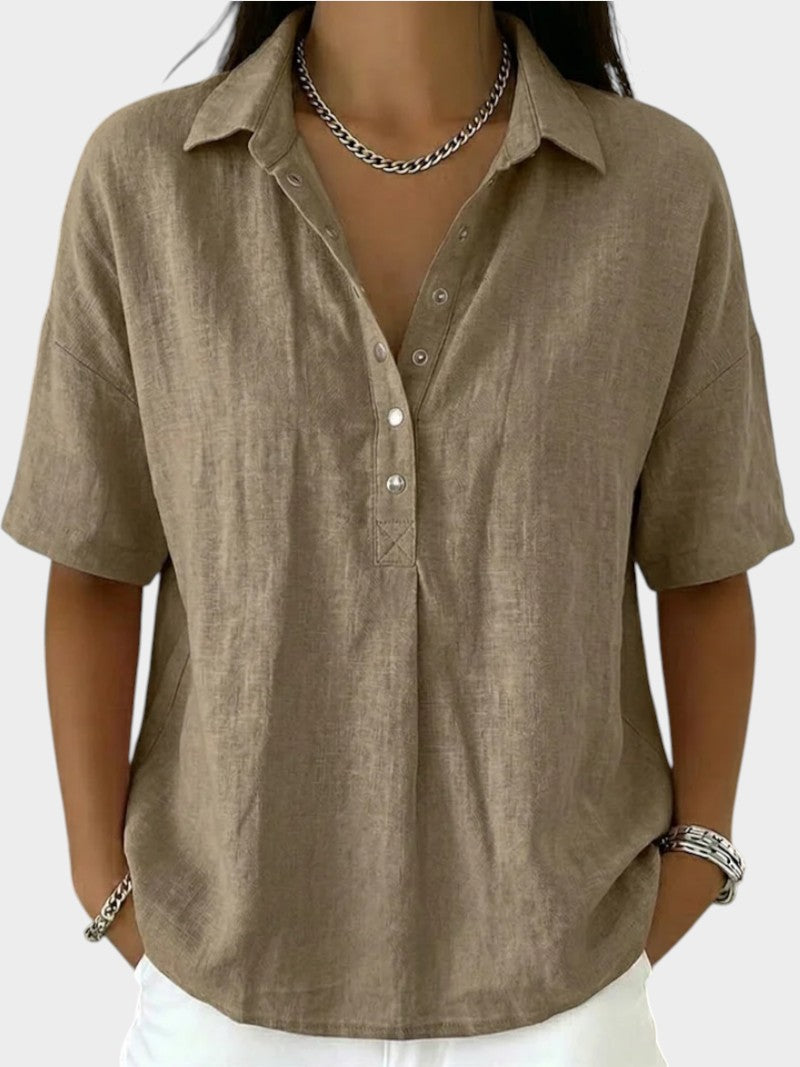 Alaira - Blusa suave con escote en V