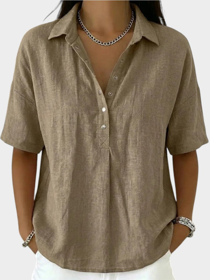 Alaira - Blusa suave con escote en V