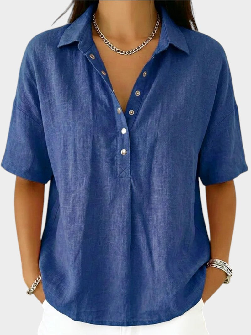 Alaira - Blusa suave con escote en V
