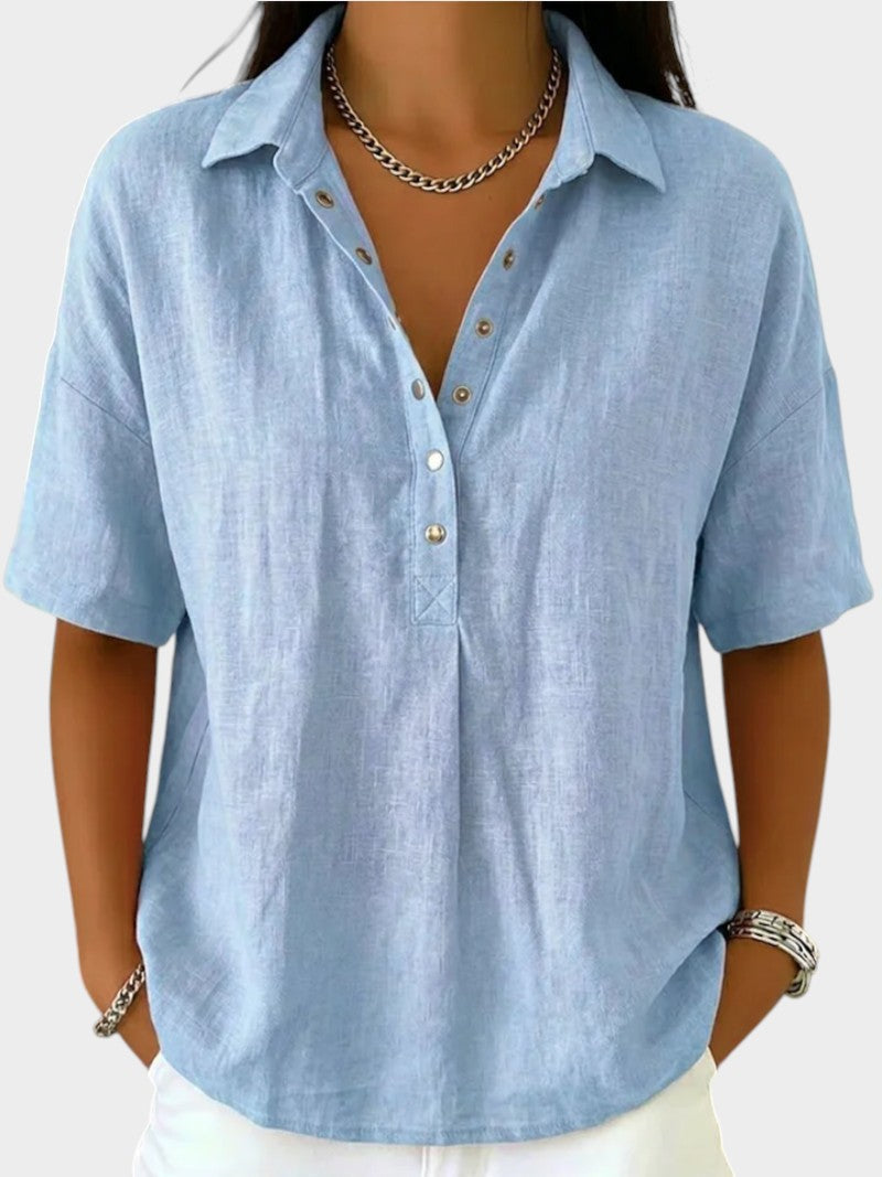 Alaira - Blusa suave con escote en V