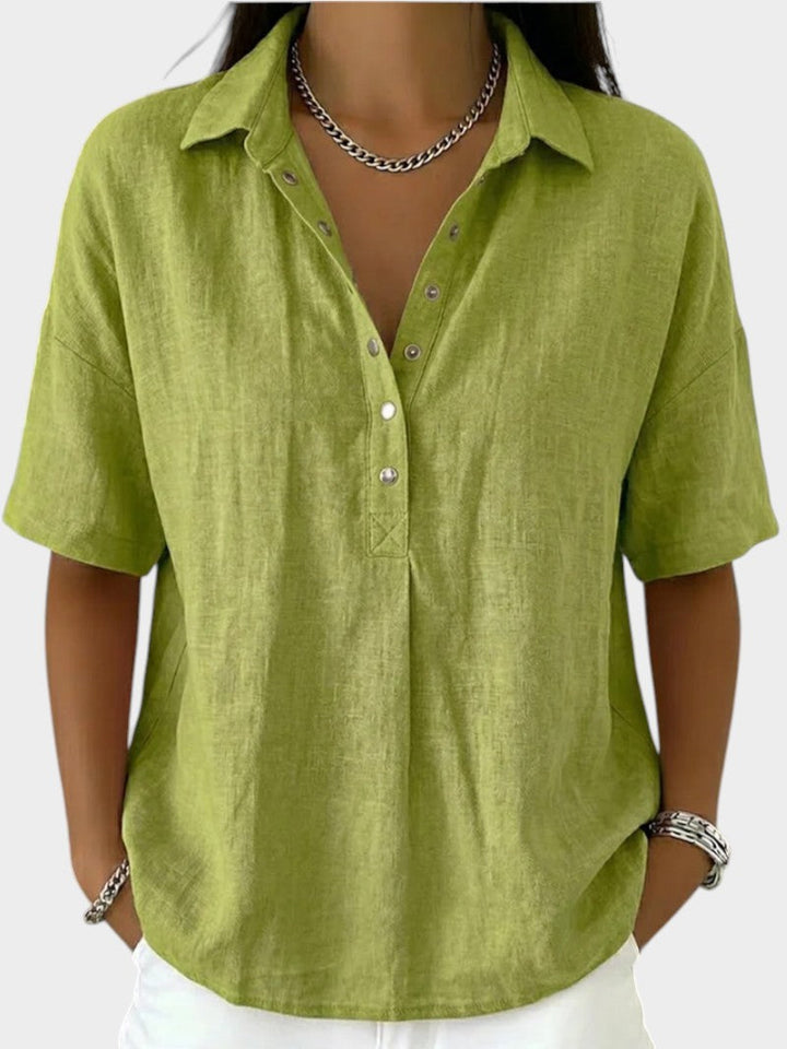 Alaira - Blusa suave con escote en V
