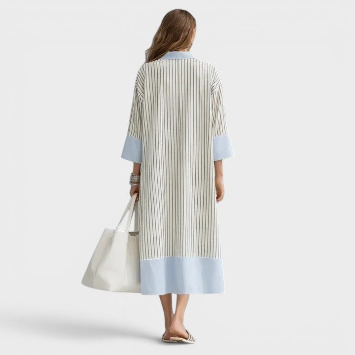 Florene - Vestido midi ligero de rayas