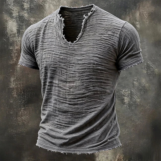 Jarrett - Playera de cuello en V texturizada